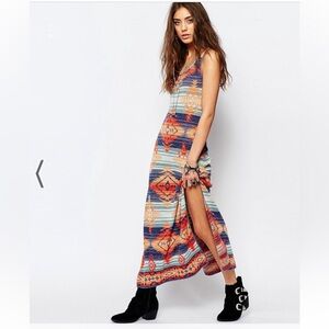 Sleeveless Multicolor Knit Maxi Dress